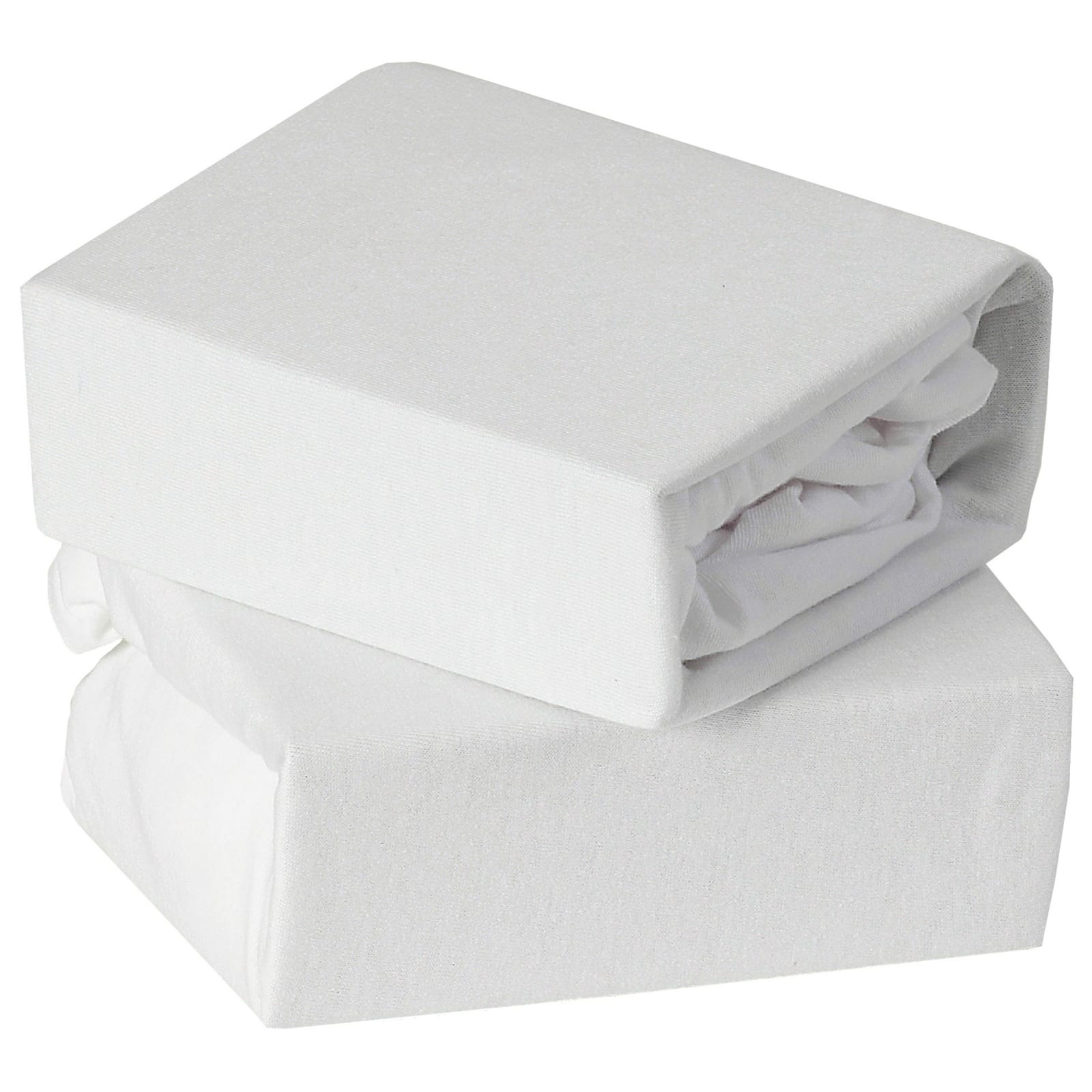 Baby Elegance 2 Pack Fitted Jersey Sheets Travel Cot - White