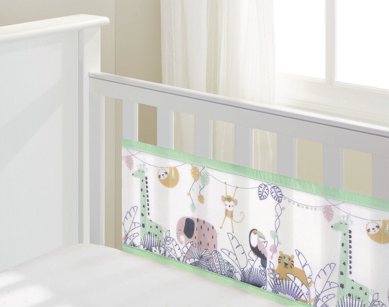 BreathableBaby 2 sided mesh cot/cotbed liner Rainforest