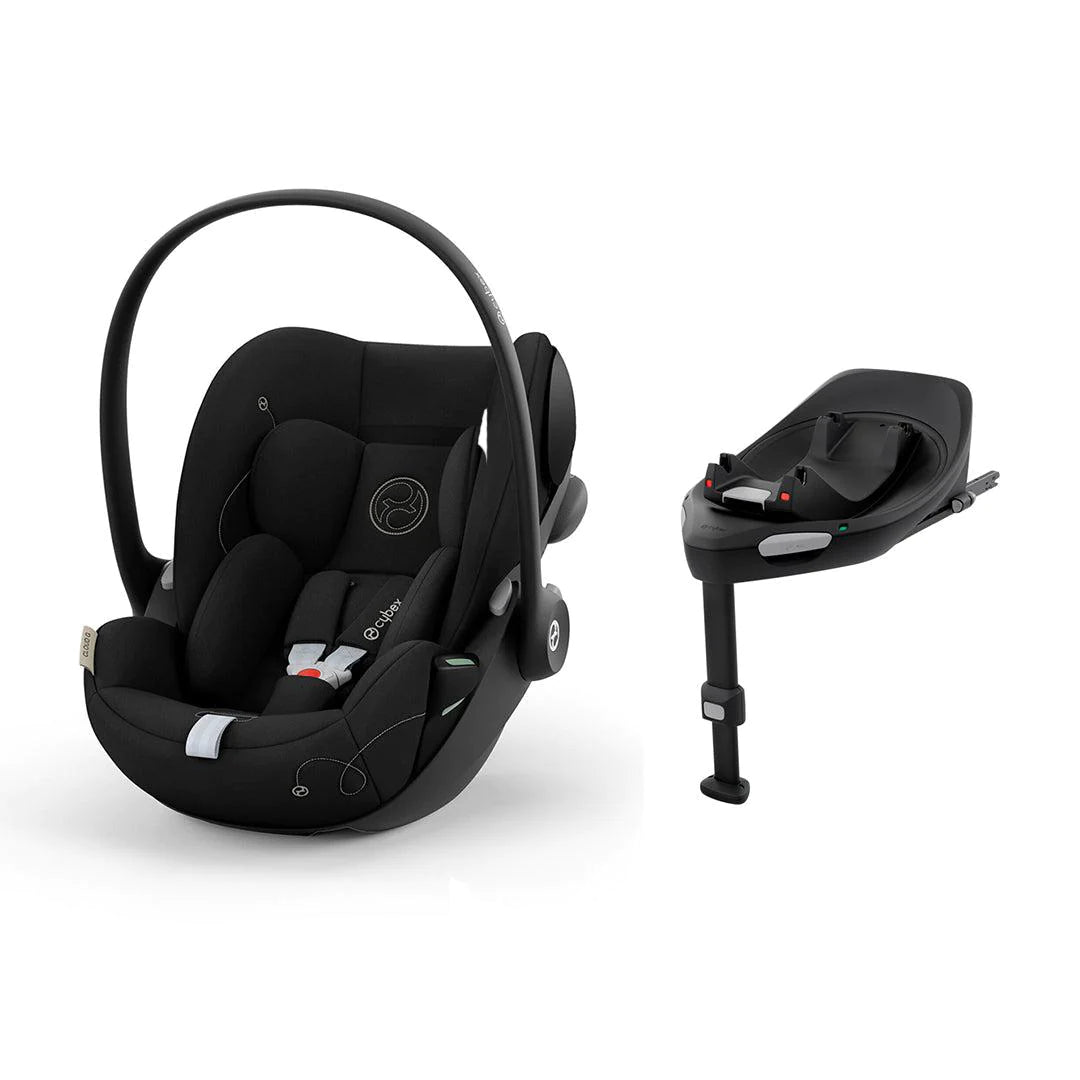 CYBEX Cloud G i-Size Rotating Baby Car Seat & CYBEX Base G 360° Rotating ISOFIX Car Seat Base – Moon Black