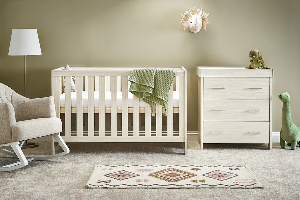 O Baby Nika 2 piece Furniture Bundle Grey Wash - Click & Collect