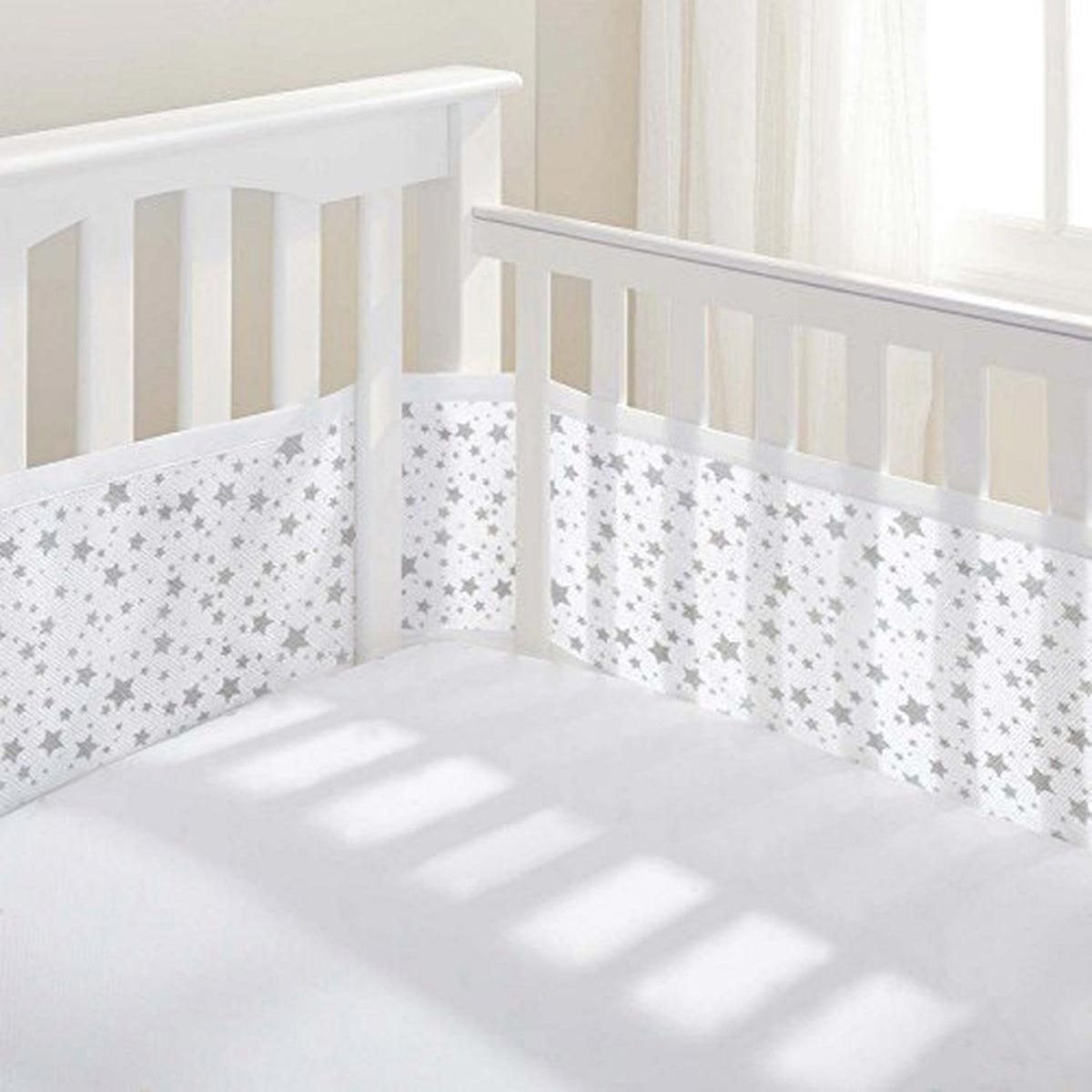 BreathableBaby 2 sided mesh cot/cotbed liner twinkle grey