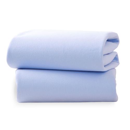 Clair de Lune 2 Pack Fitted Cot Sheets Blue