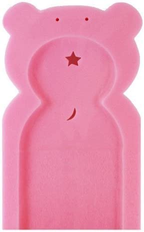 First Steps Baby Bath Time Bath Tub Support Sponge in Teddy Bear Shape for Babies from Newborn (Pink)