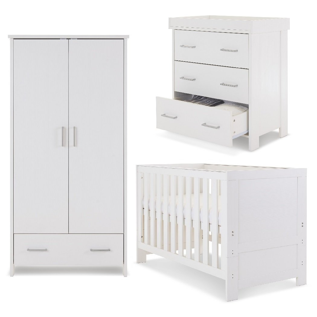 O Baby Nika 3 piece Furniture Bundle White - Click & Collect