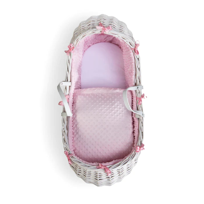 Clair De Lune Luxury Noah Pod White Wicker & Pink Dimple - Click & Collect Only