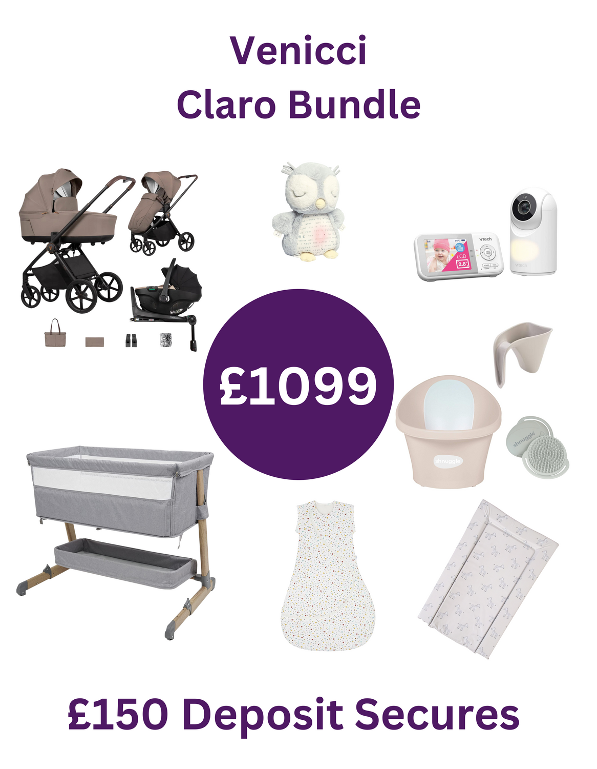 Venicci Claro 360 Swivel Car Seat Nursery Bundle £1099.99 Pre Order