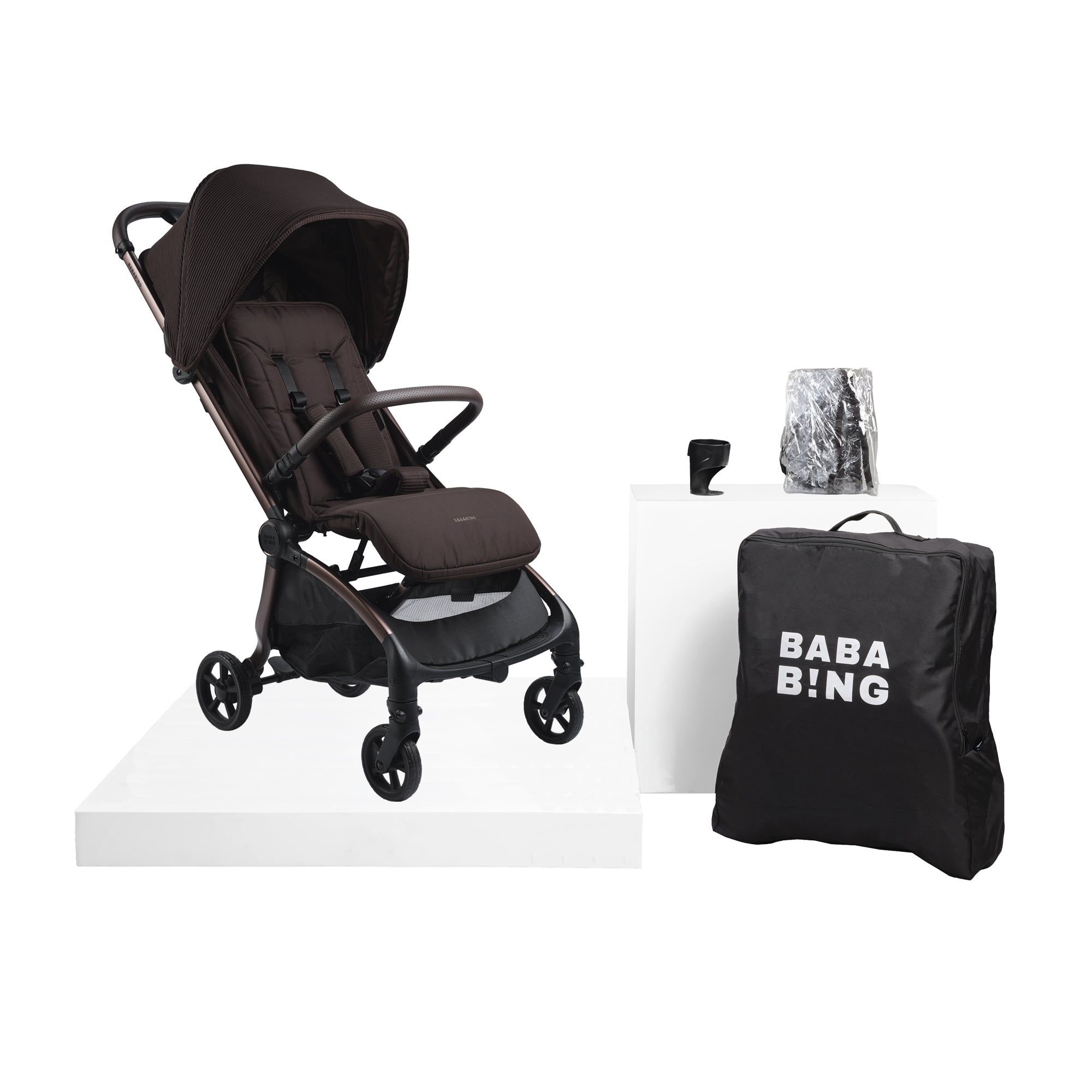 Bababing imi Travel Pushchair Auto Fold Compact Stroller Kofe