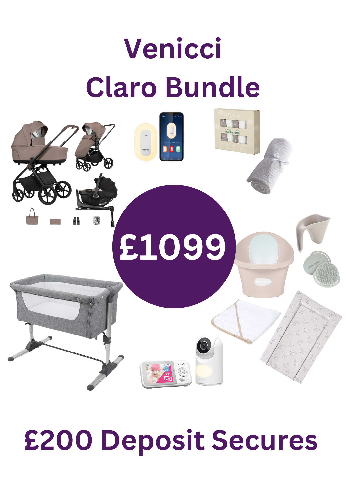Venicci Claro 360 Swivel Car Seat Nursery Bundle £1099.99 Pre Order