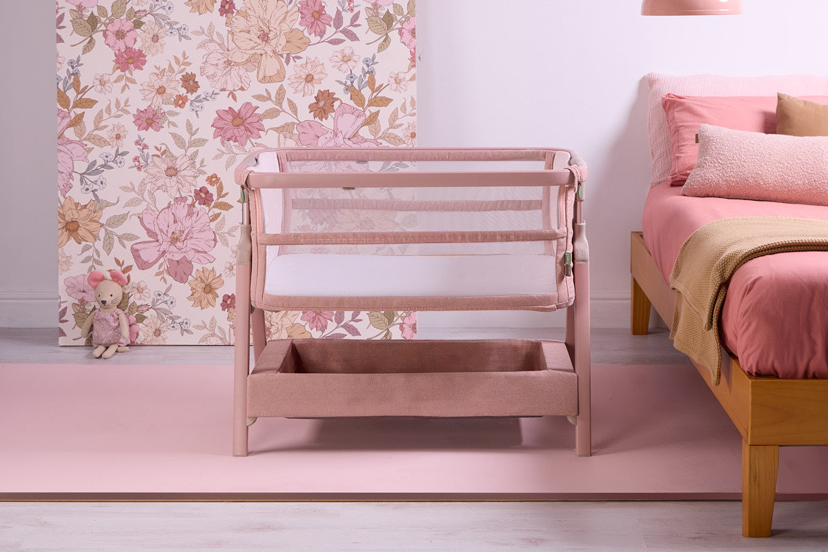 Cozee Zen Bedside Crib - Blush