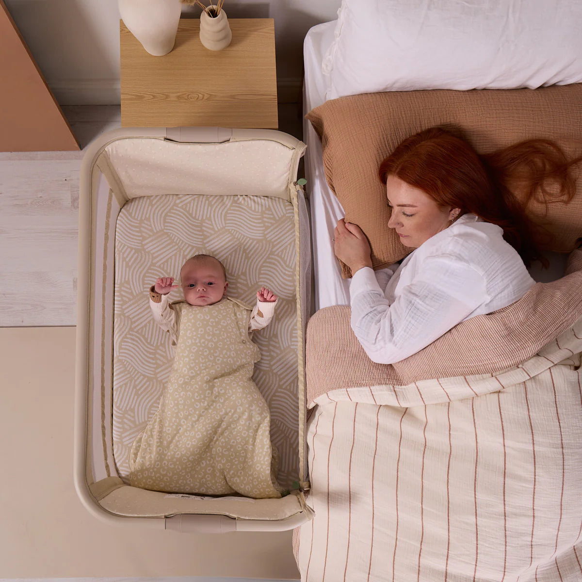 Cozee Zen Bedside Crib - Sand