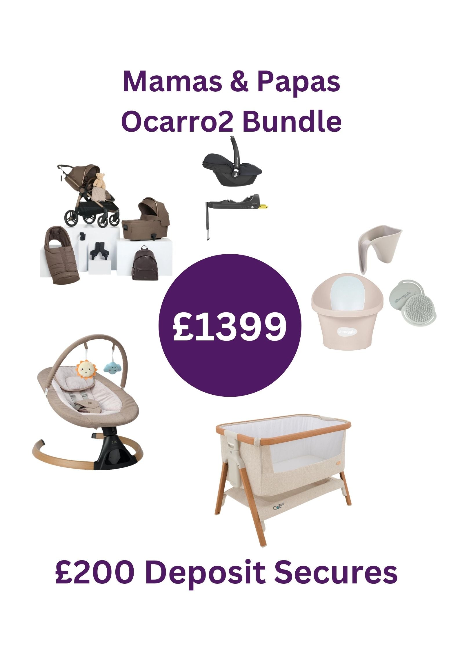 Ocarro2 Premium Pram Bundle Crema