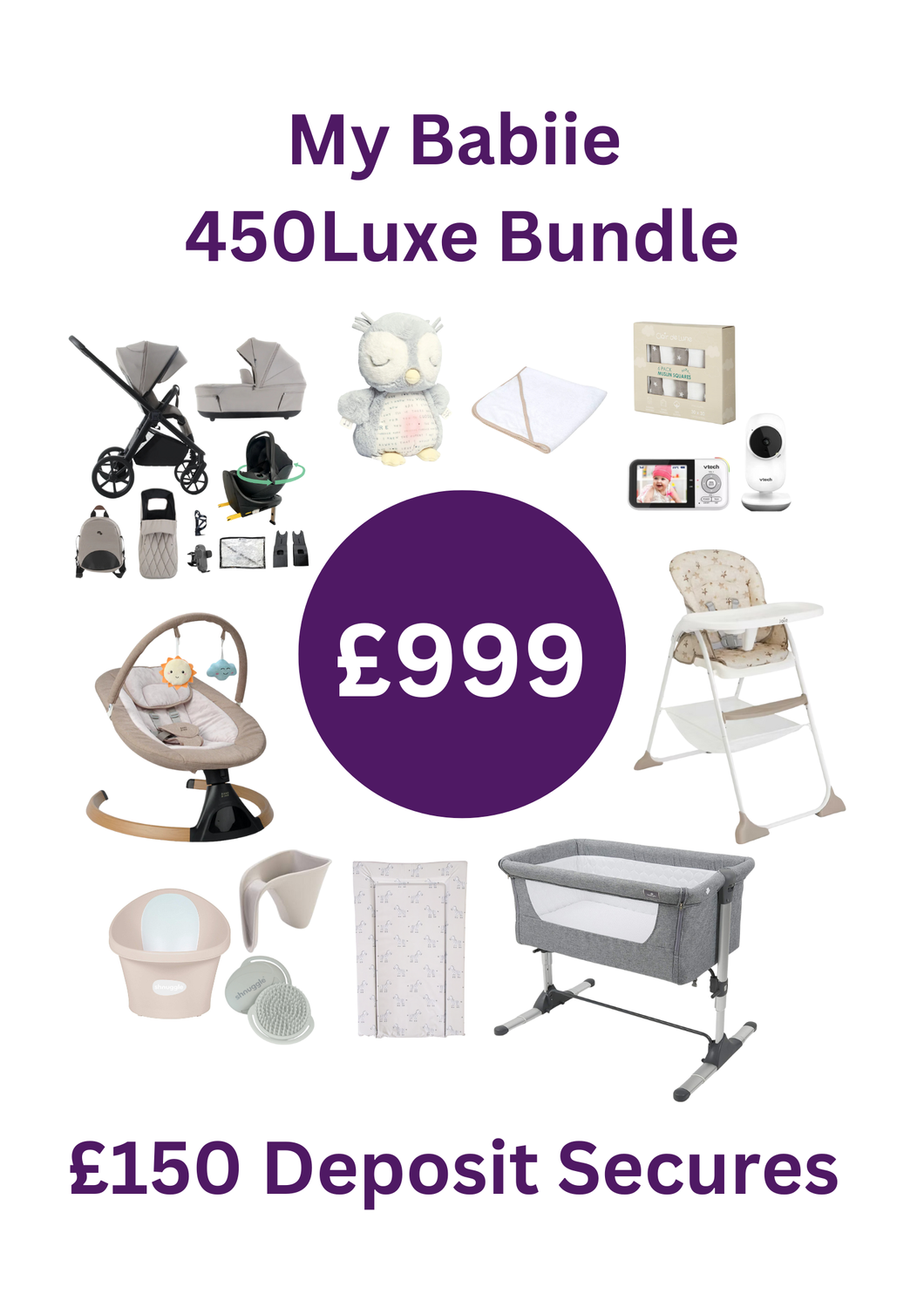 My Babiie 450 Luxe Premium Bundle with Rotating Carseat & Isofix Base - Instore collection only Pre Order
