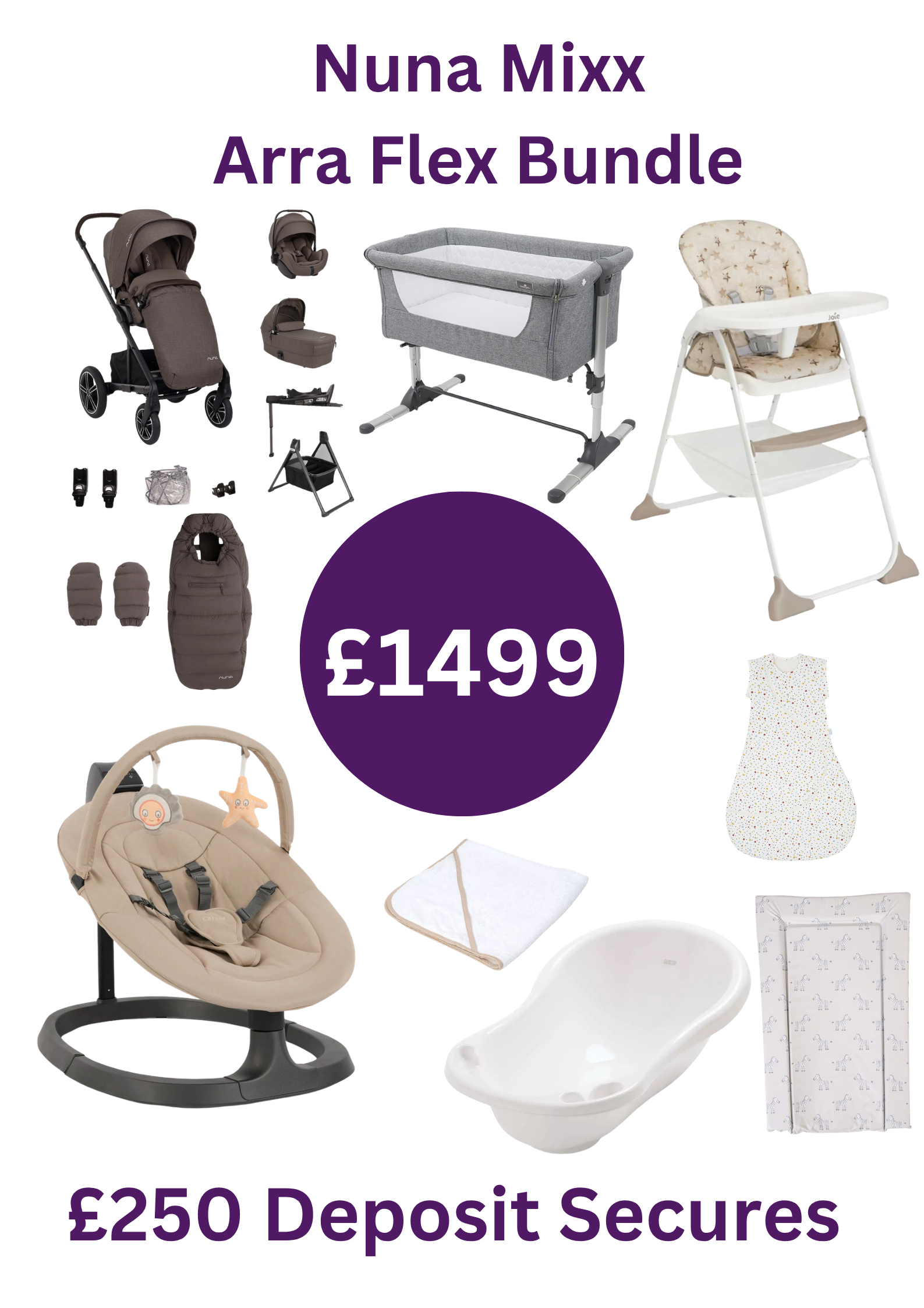 Nuna Mixx Arra Flex Bundle £1499.99 Pre Order with £250 Deposit.Instore Collection Only