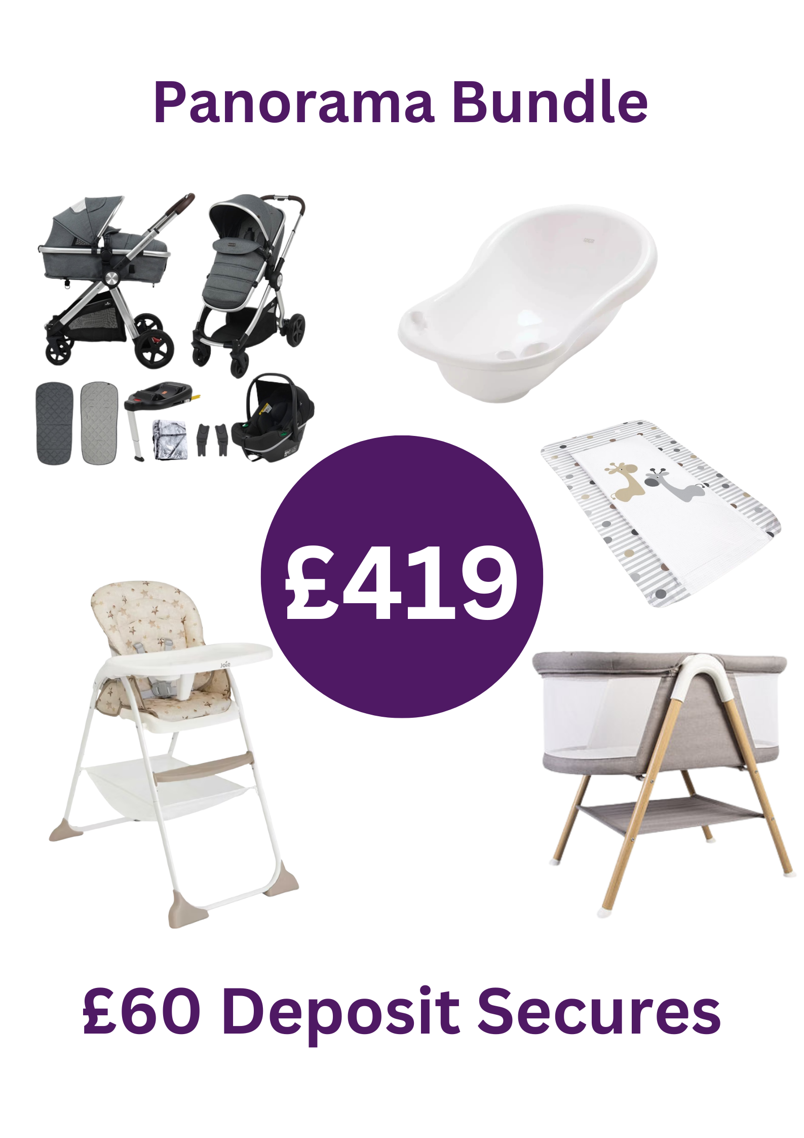 Panorama  XTI Grey Travel system Essential Starter Bundle - Instore Collection Only