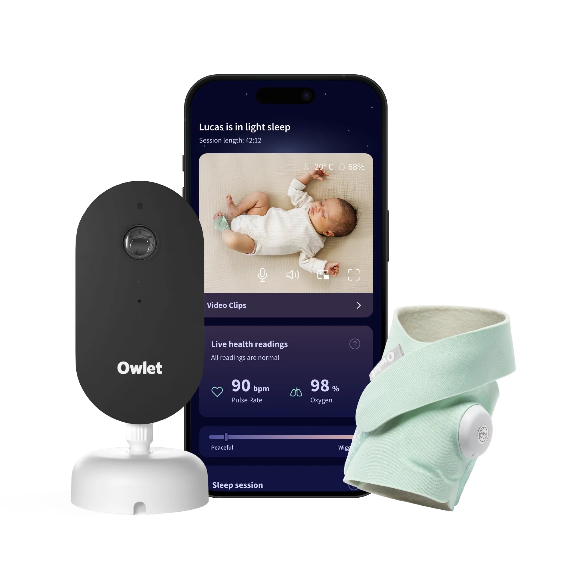 NEW Owlet Dream Duo™- Mint (Sock + Sight)