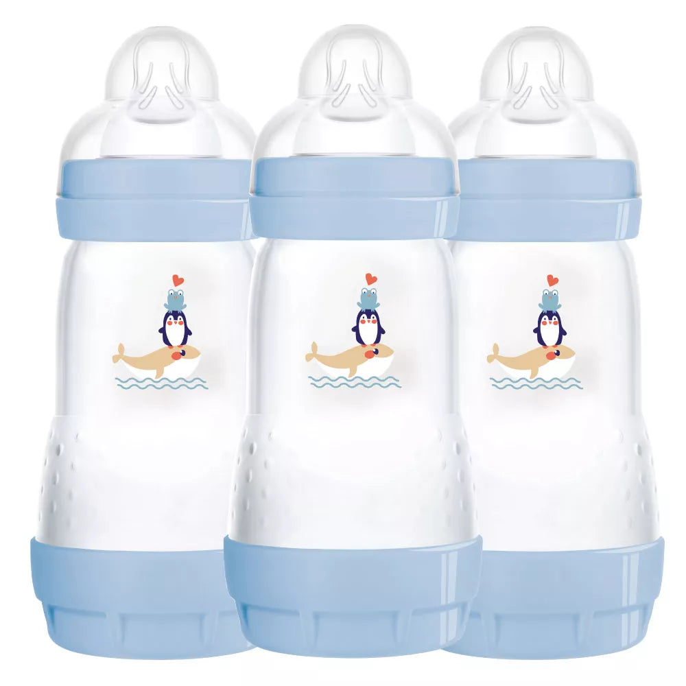 MAM Anti-Colic Bottle 260ml x 3Pack - Blue