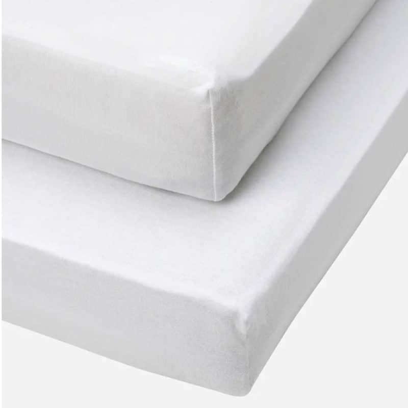 Tutti Bambini Essentials Crib Fitted Sheets 2pk - White