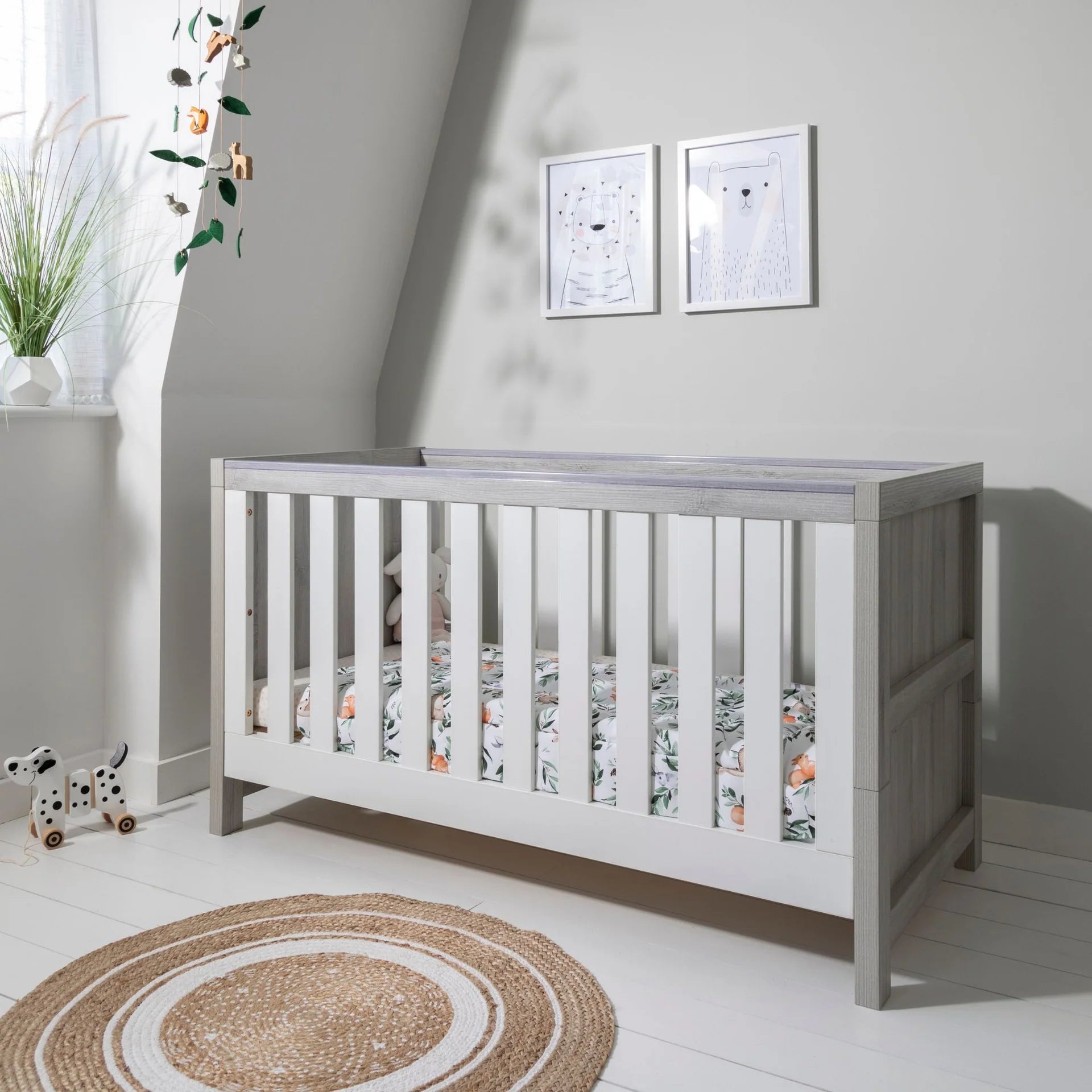 Tutti Bambini Modena Cot Bed Grey Ash/White Click & Collect Only