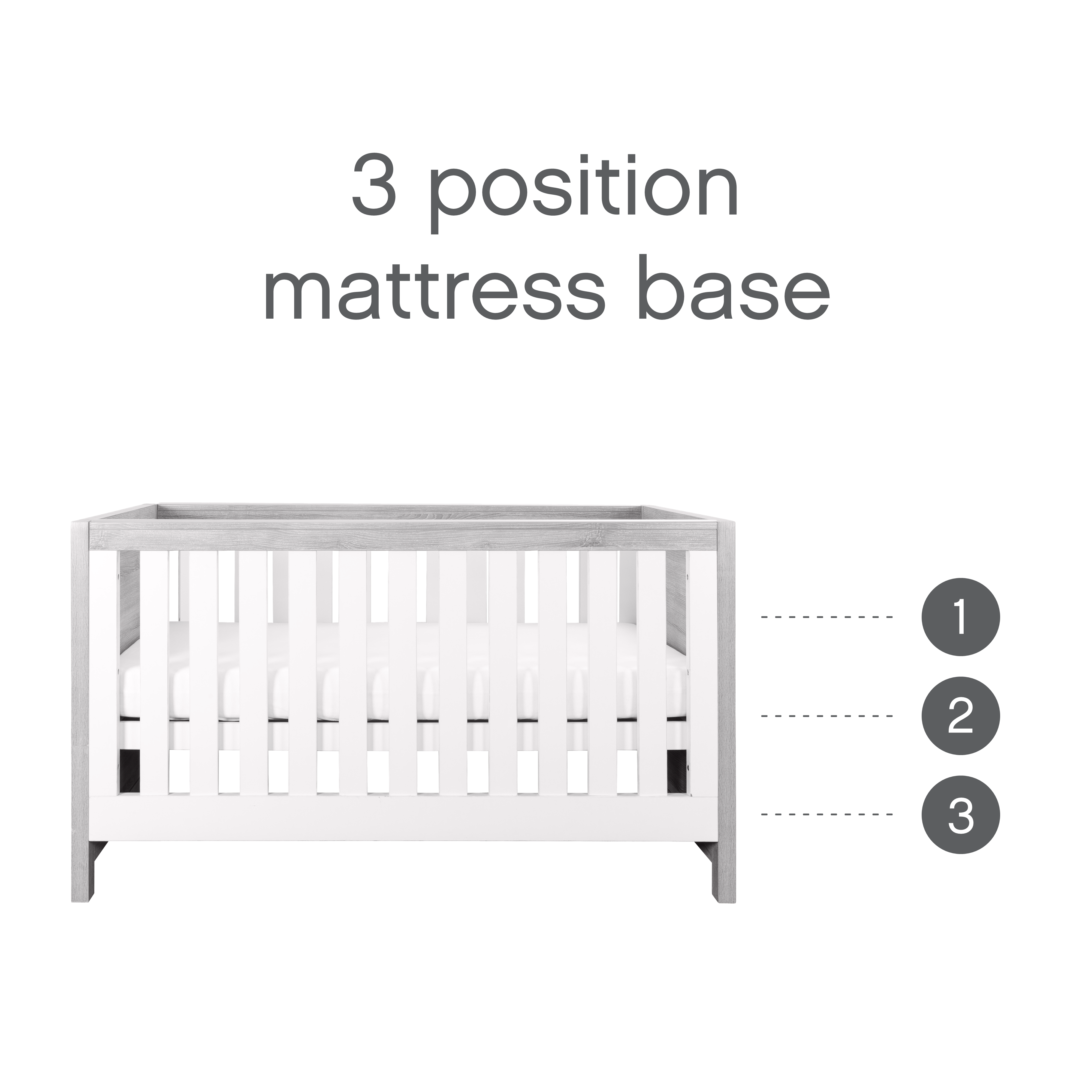 Tutti Bambini Modena Cot Bed Grey Ash/White Click & Collect Only