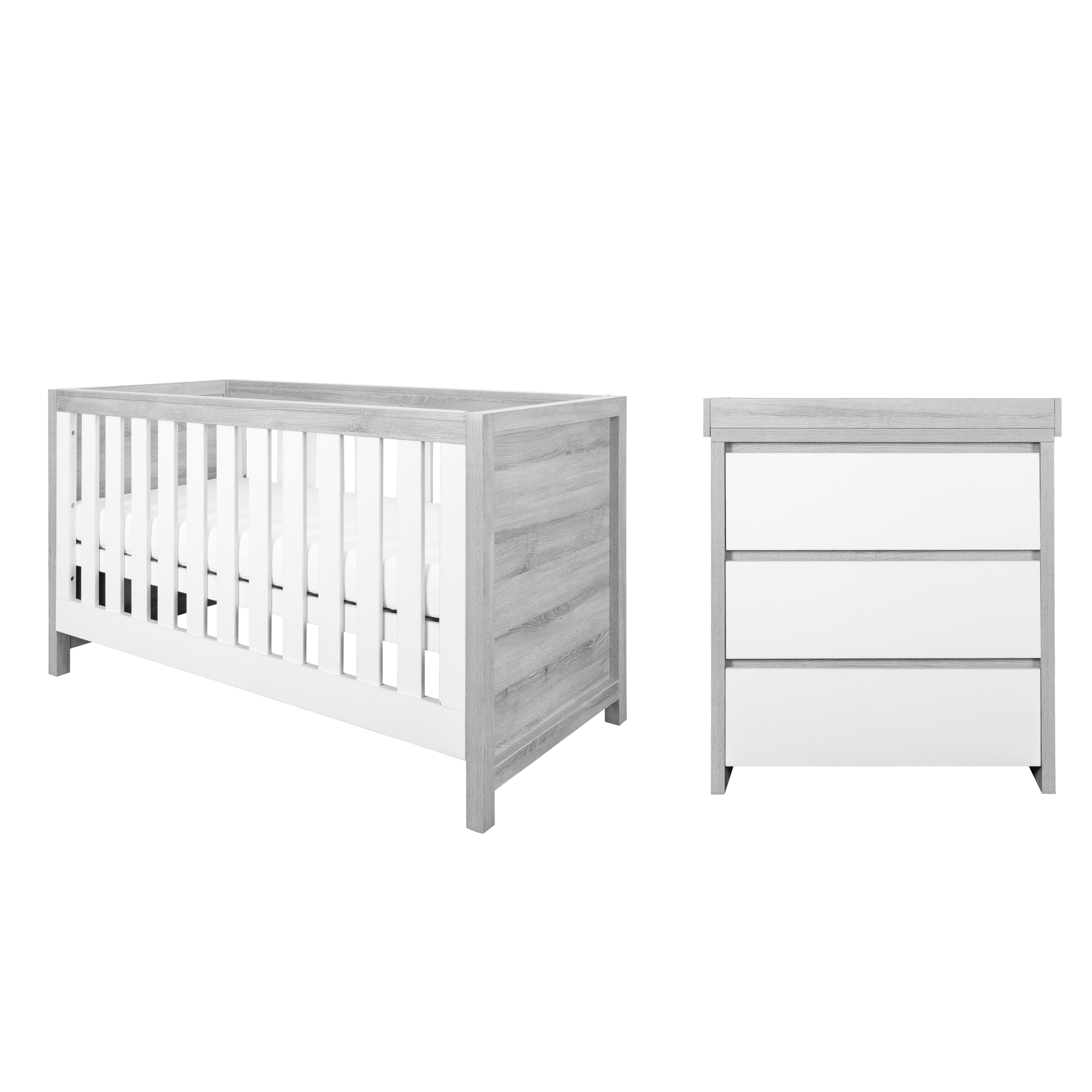 Tutti Bambini Modena 2 Piece Room Set - Grey Ash/White - Collect Instore Only
