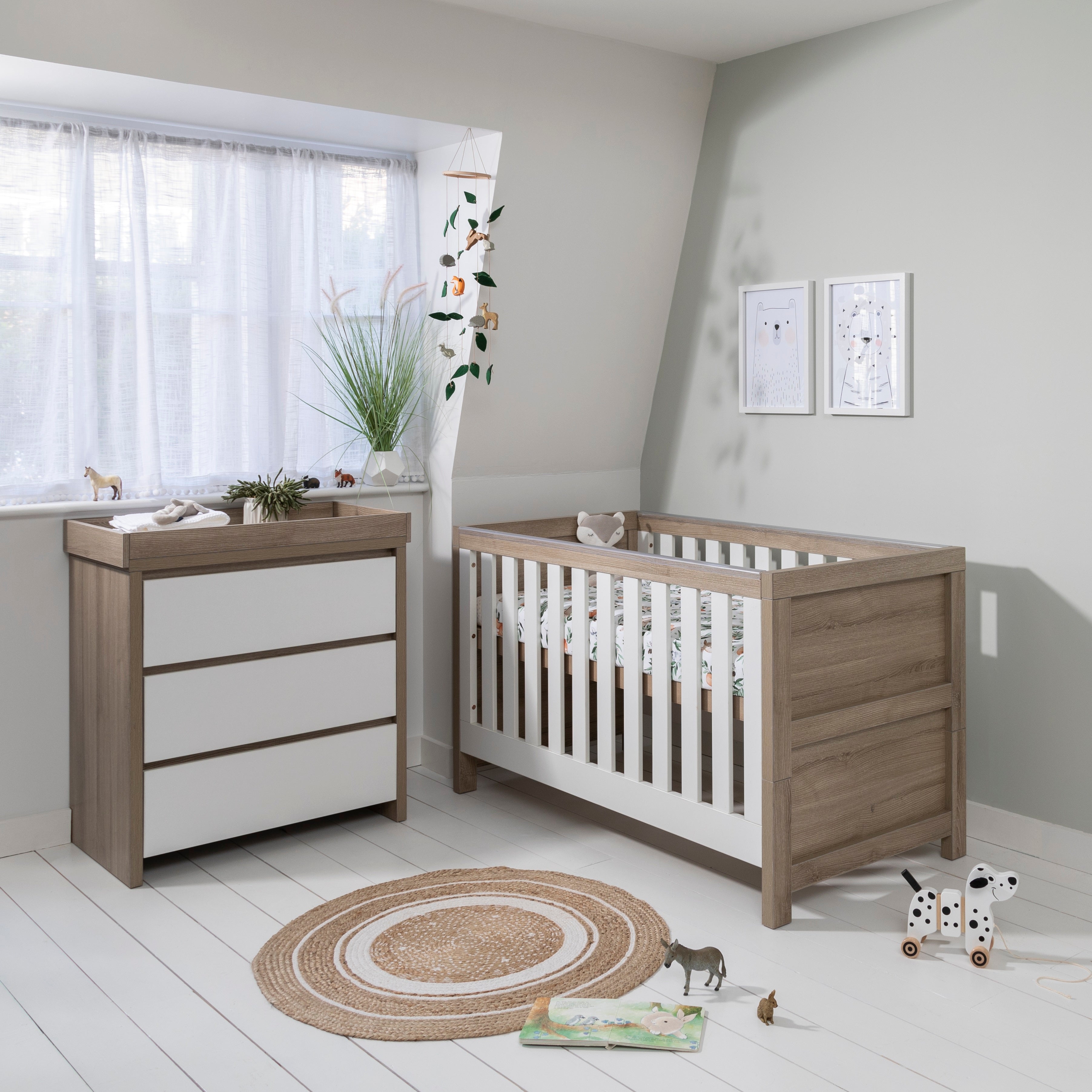 Tutti Bambini Modena 2 Piece Room Set - White/Oak - Collect Instore Only