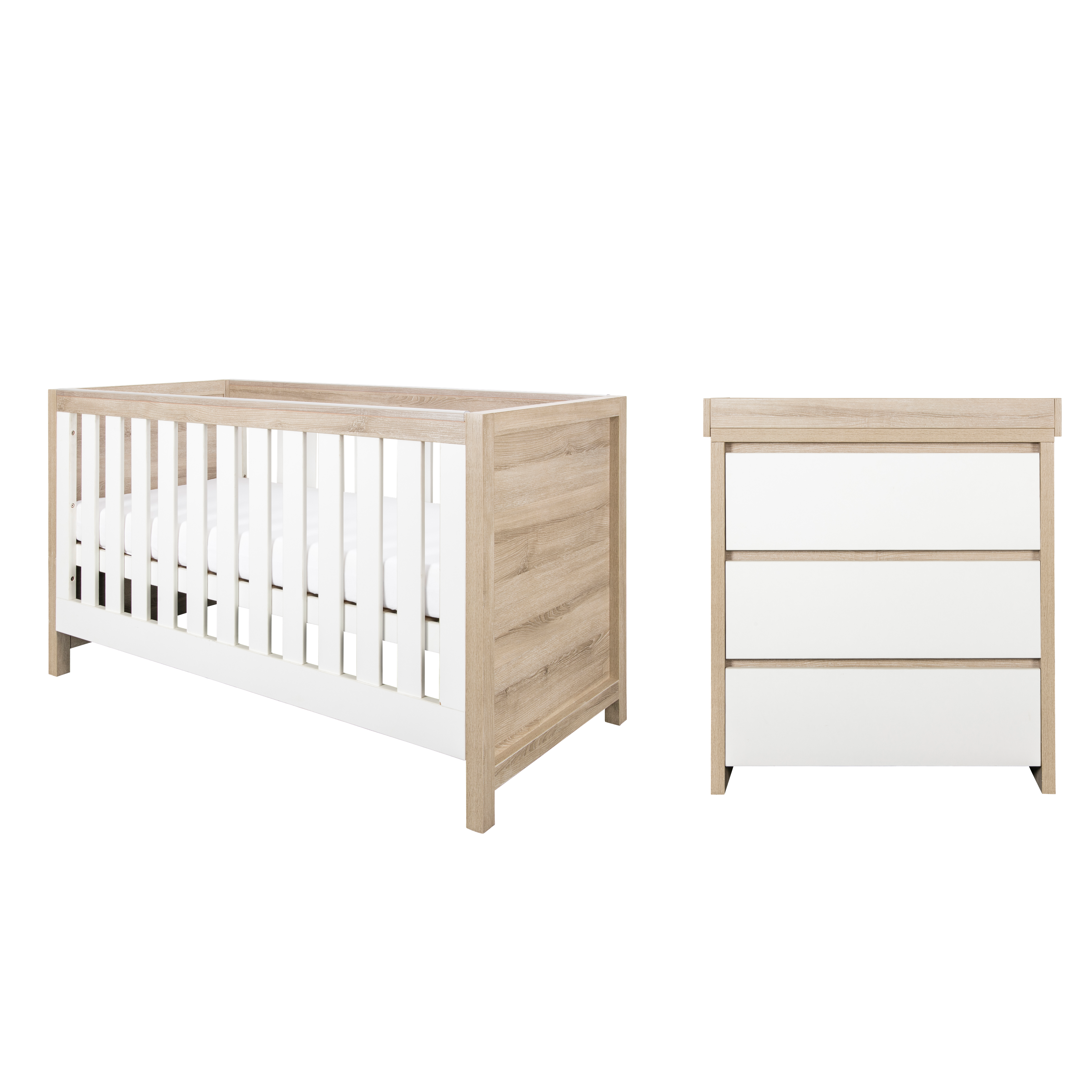 Tutti Bambini Modena 2 Piece Room Set - White/Oak - Collect Instore Only