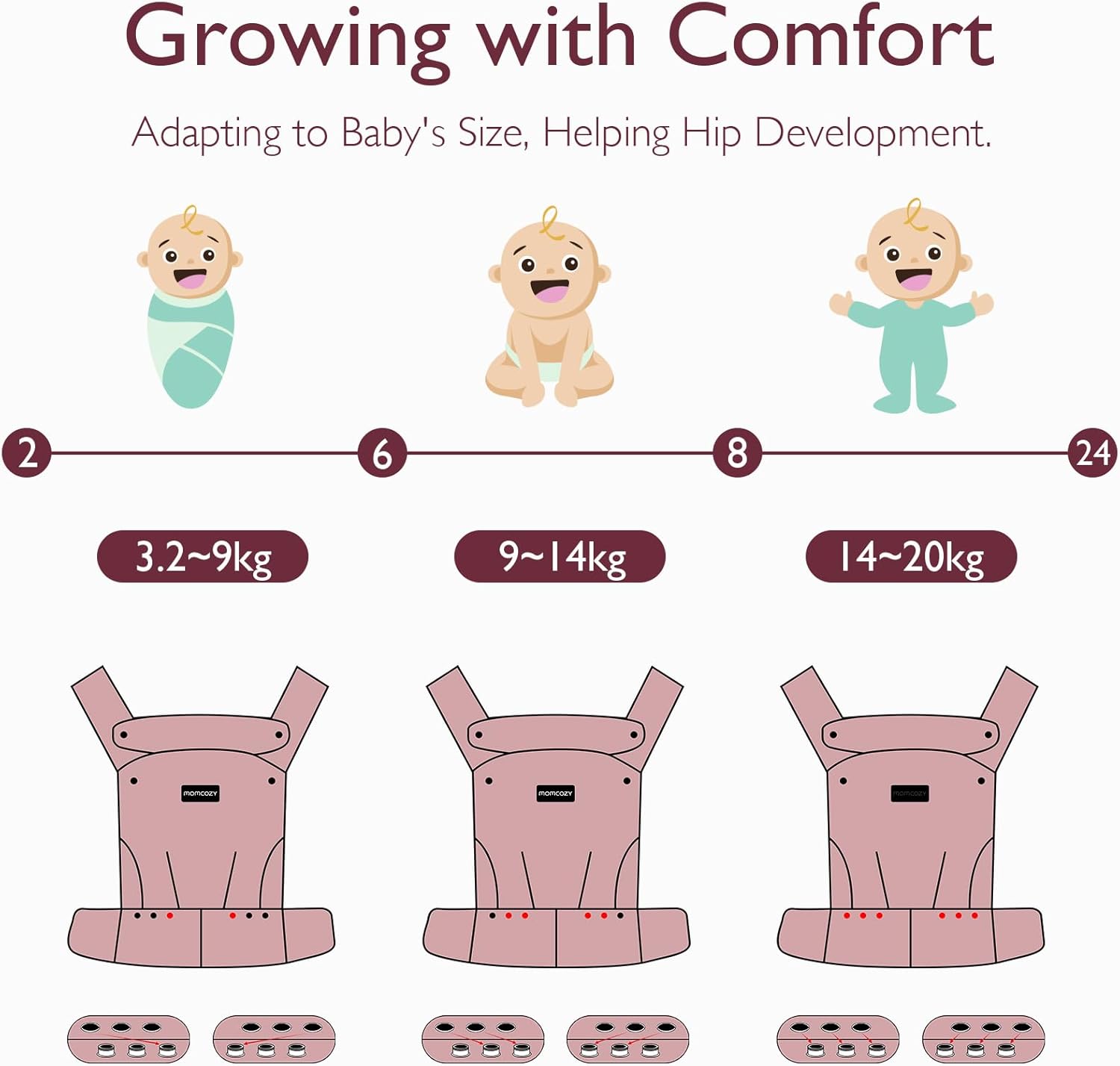 Momcozy Cotton Baby Carrier - Khaki