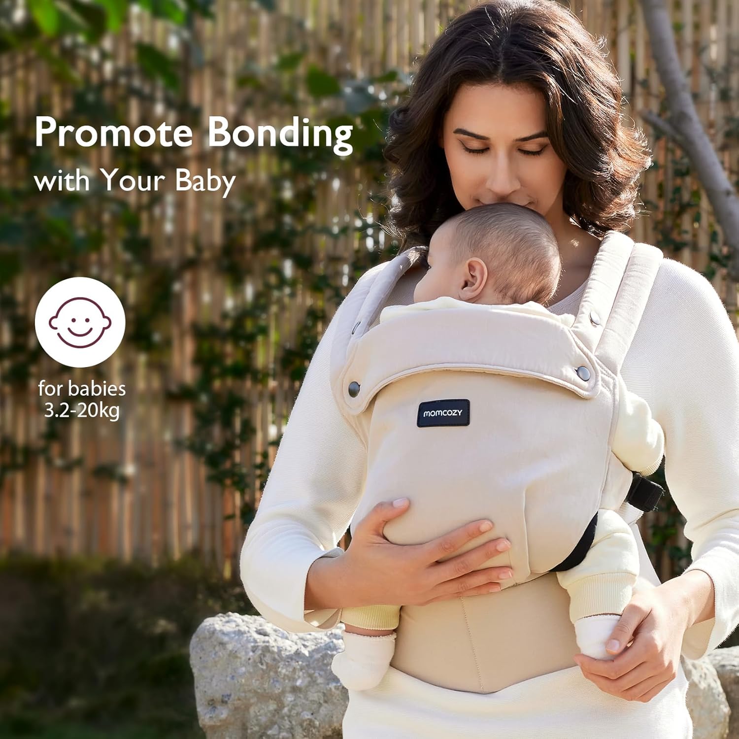 Momcozy Cotton Baby Carrier - Khaki