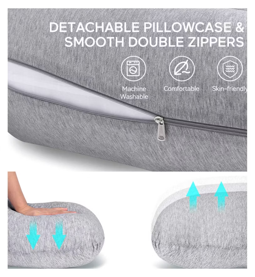 Momcozy Cooling J-shaped Maternity Body Pillow