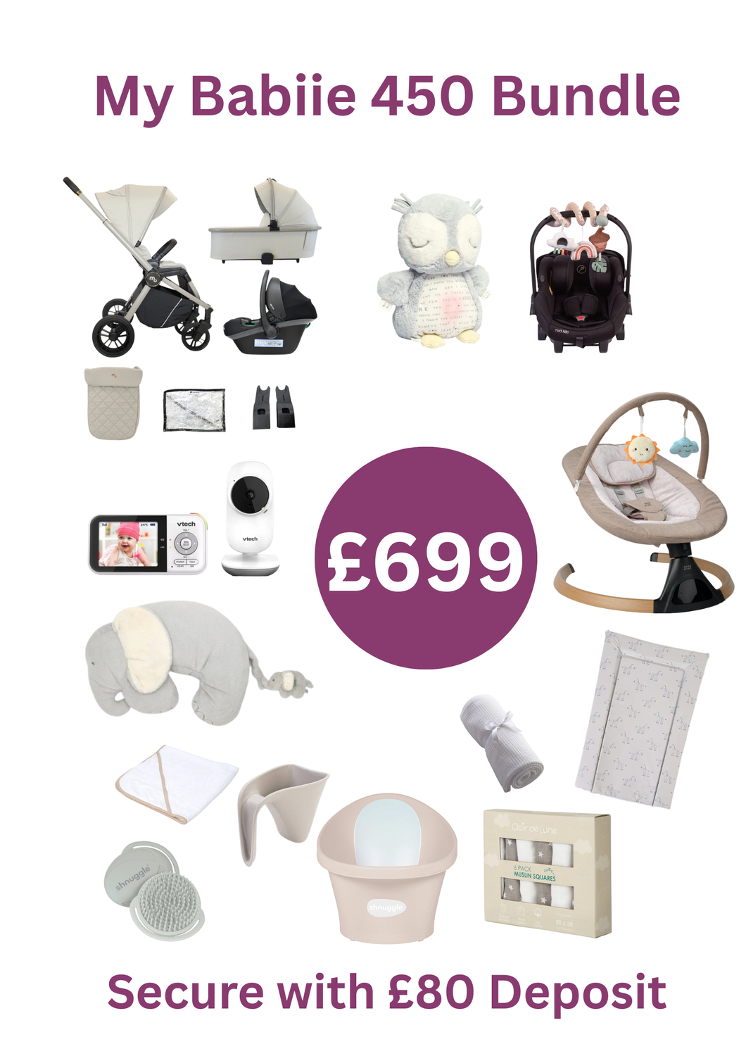 My Babiie 450 Travel System £699 Bumper Bundle - Secure With £80 Deposit
