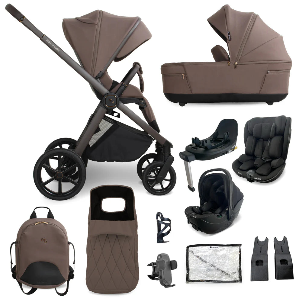 My Babiie 450 LUXE 3-in-1 Travel System with Rotating Car Seat & Toddler Seat + Base - Cookie Pre -Order June/July