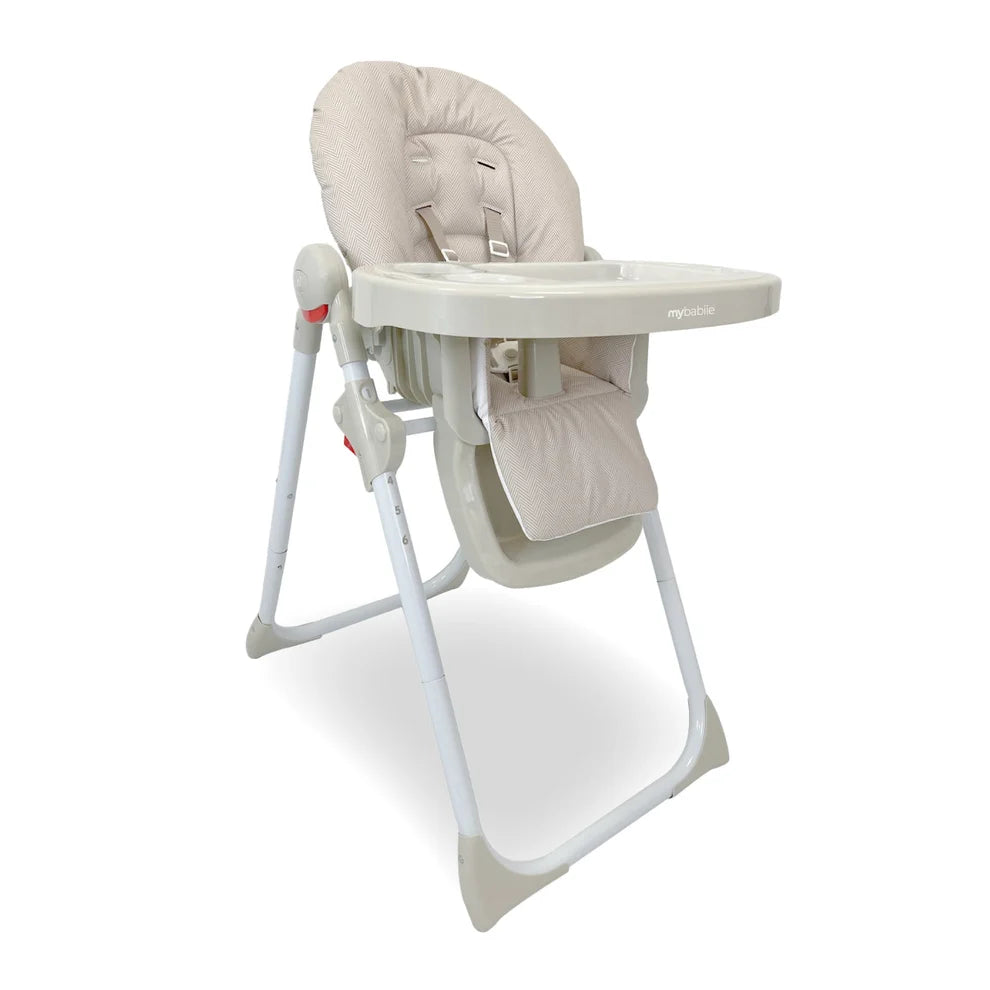 My Babiie Premium Highchair - Oatmeal Herringbone