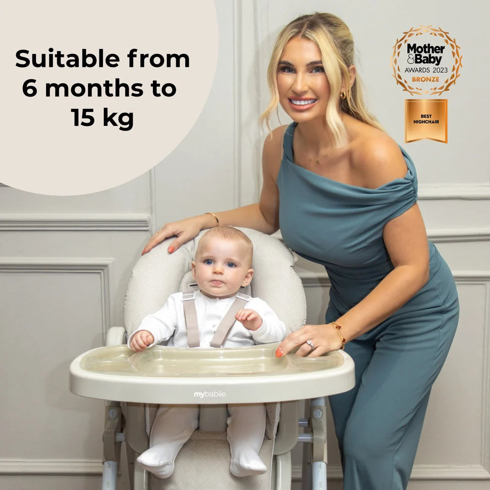 My Babiie Premium Highchair - Oatmeal Herringbone