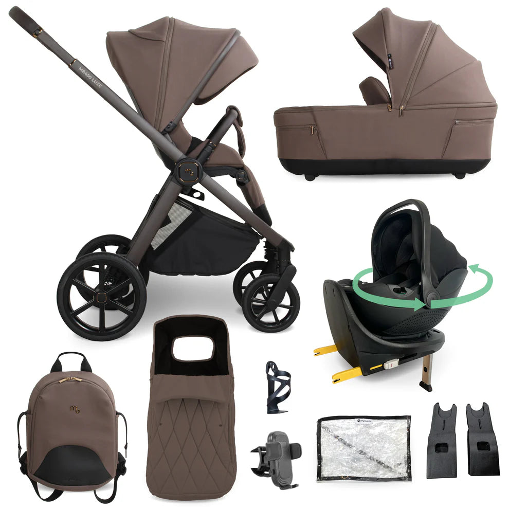 My Babiie 450 Luxe Premium Bundle with Rotating Carseat & Isofix Base - Instore collection only Pre Order
