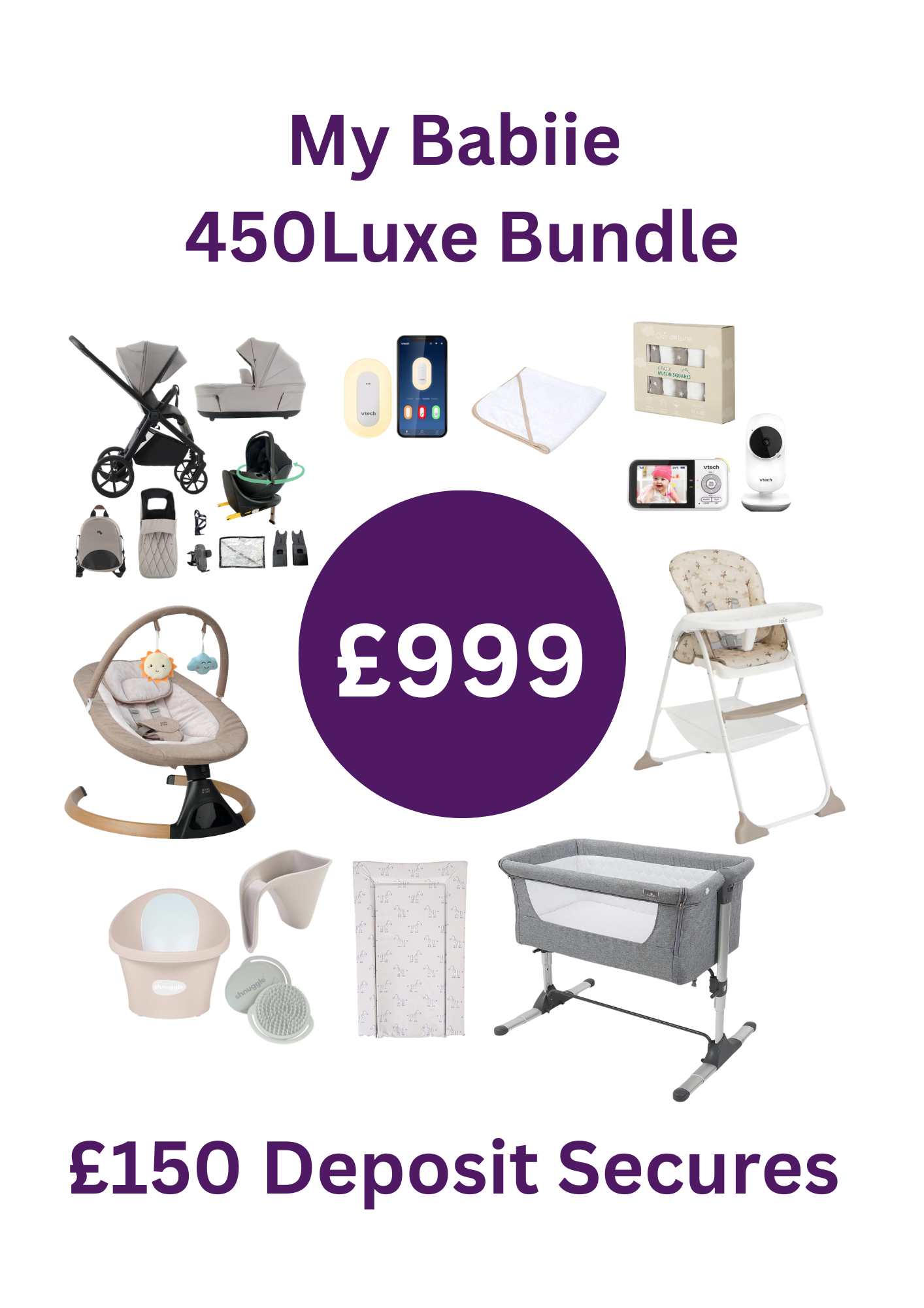 My Babiie 450 Luxe Premium Bundle with Rotating Carseat & Isofix Base - Instore collection only Pre Order