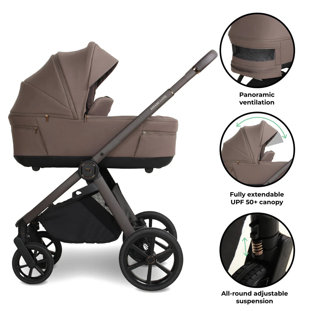 My Babiie 450 Luxe Premium Bundle with Rotating Carseat & Isofix Base - Instore collection only Pre Order