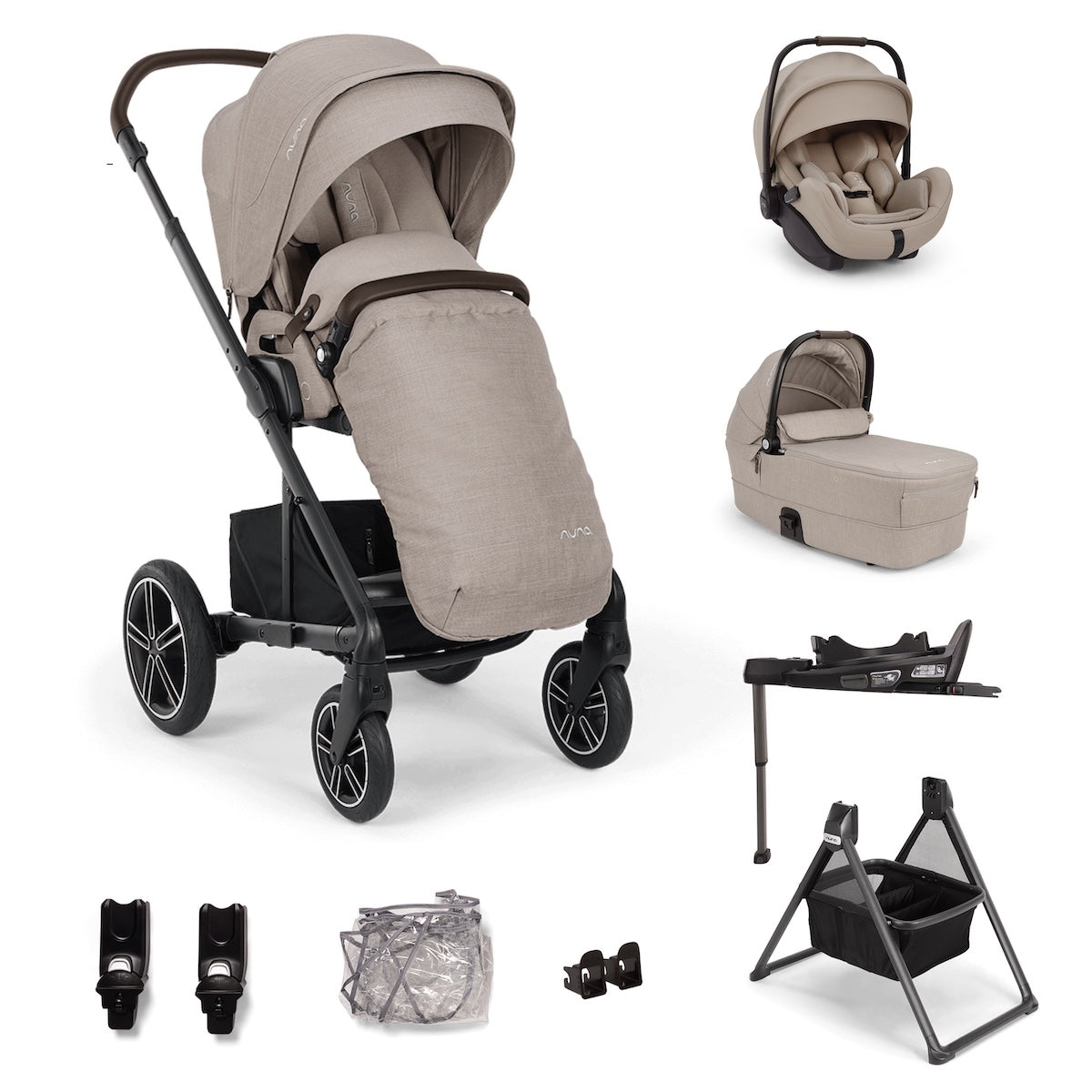 Nuna Mixx Next Pushchair Bundle With Carrycot Stand & Arra Flex Car Seat & Base - Chateau Pre Order
