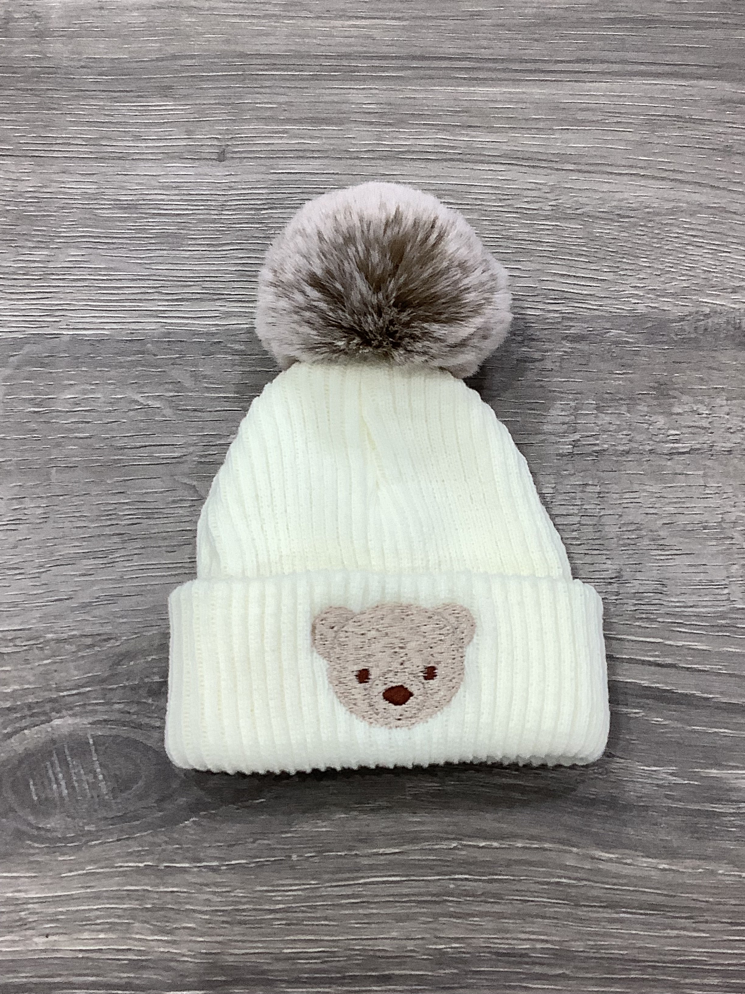 New Born Teddy Bear Hat Cream