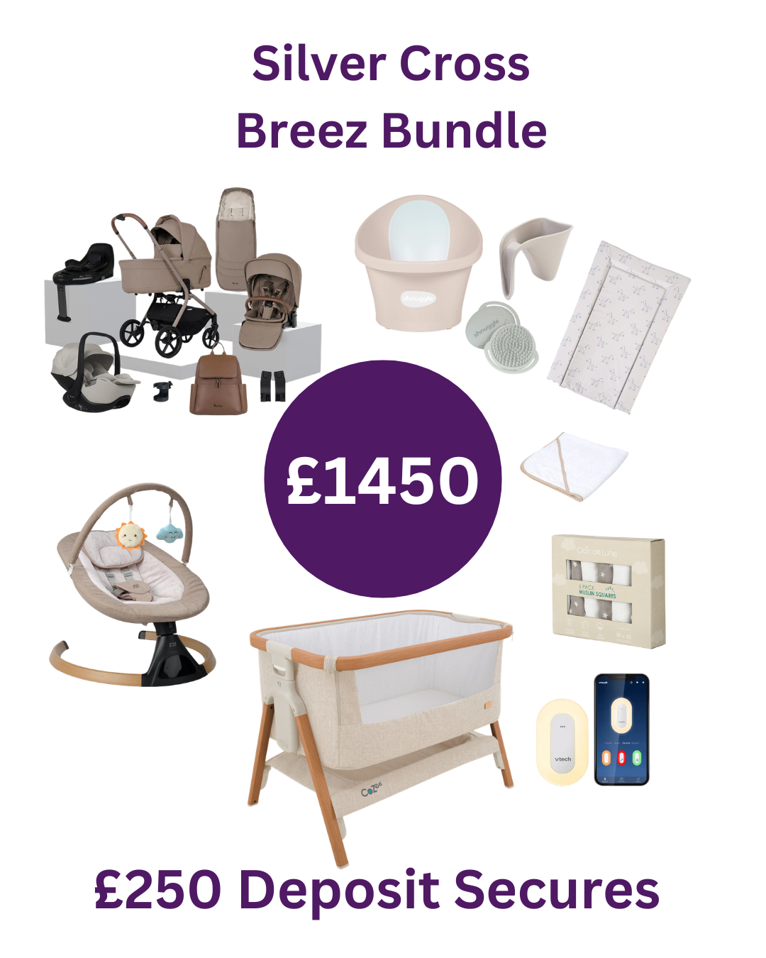 Silver Cross Breez £1450 Nursery Bundle Secure with £250 Deposit