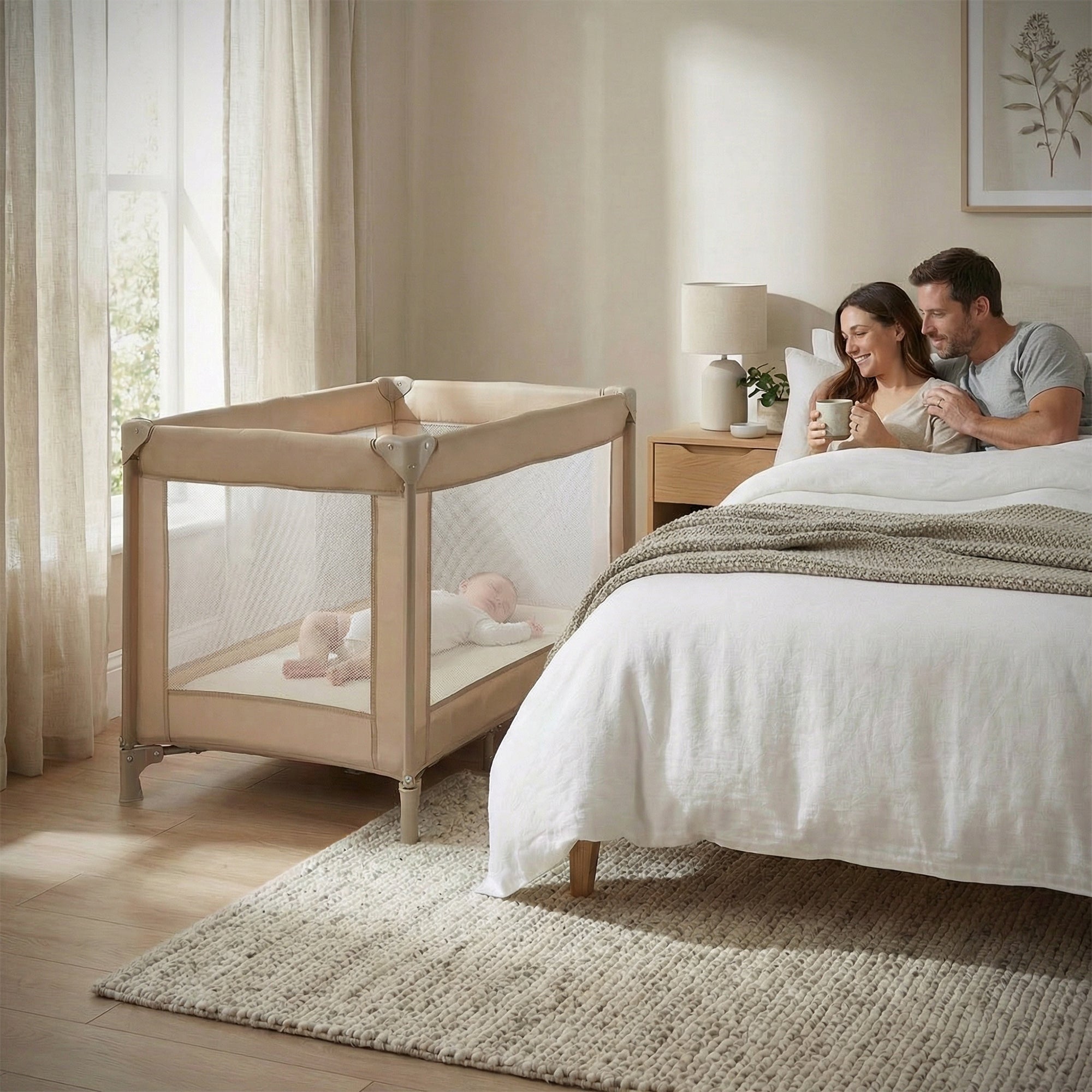 Sleeptight Travel Cot - Biscotti