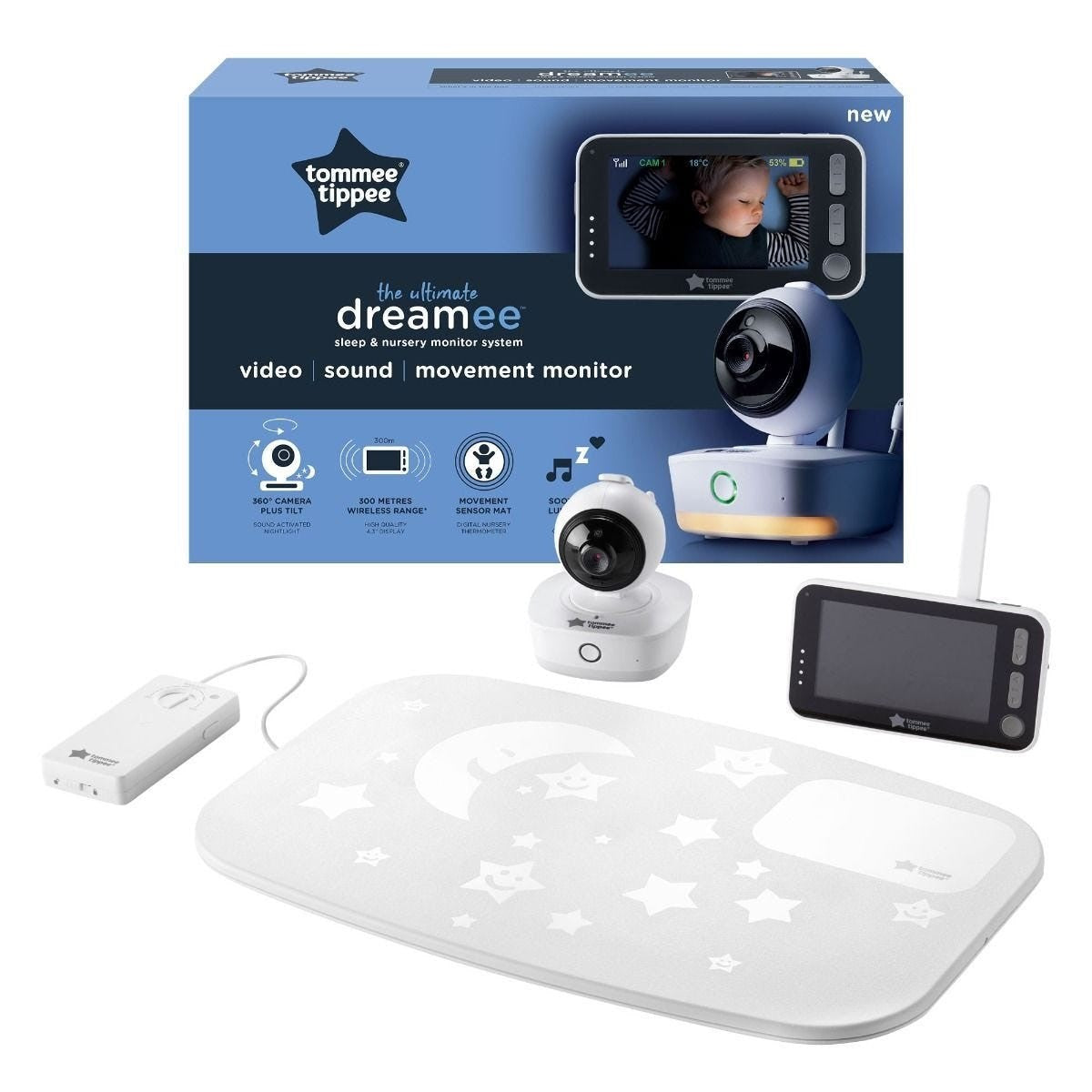 Tommee Tippee Digital Sound, Motion & Video Baby Monitor with Cry Sensor technology