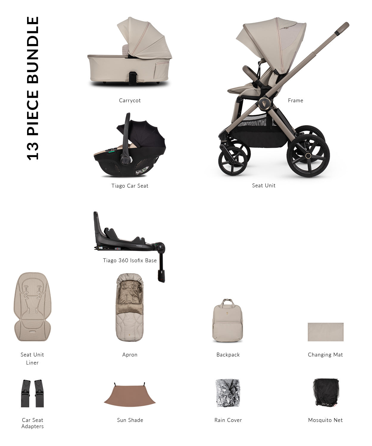 Venicci Upline 3 Pebble + Car Seat & Base 4-in-1 Bundle