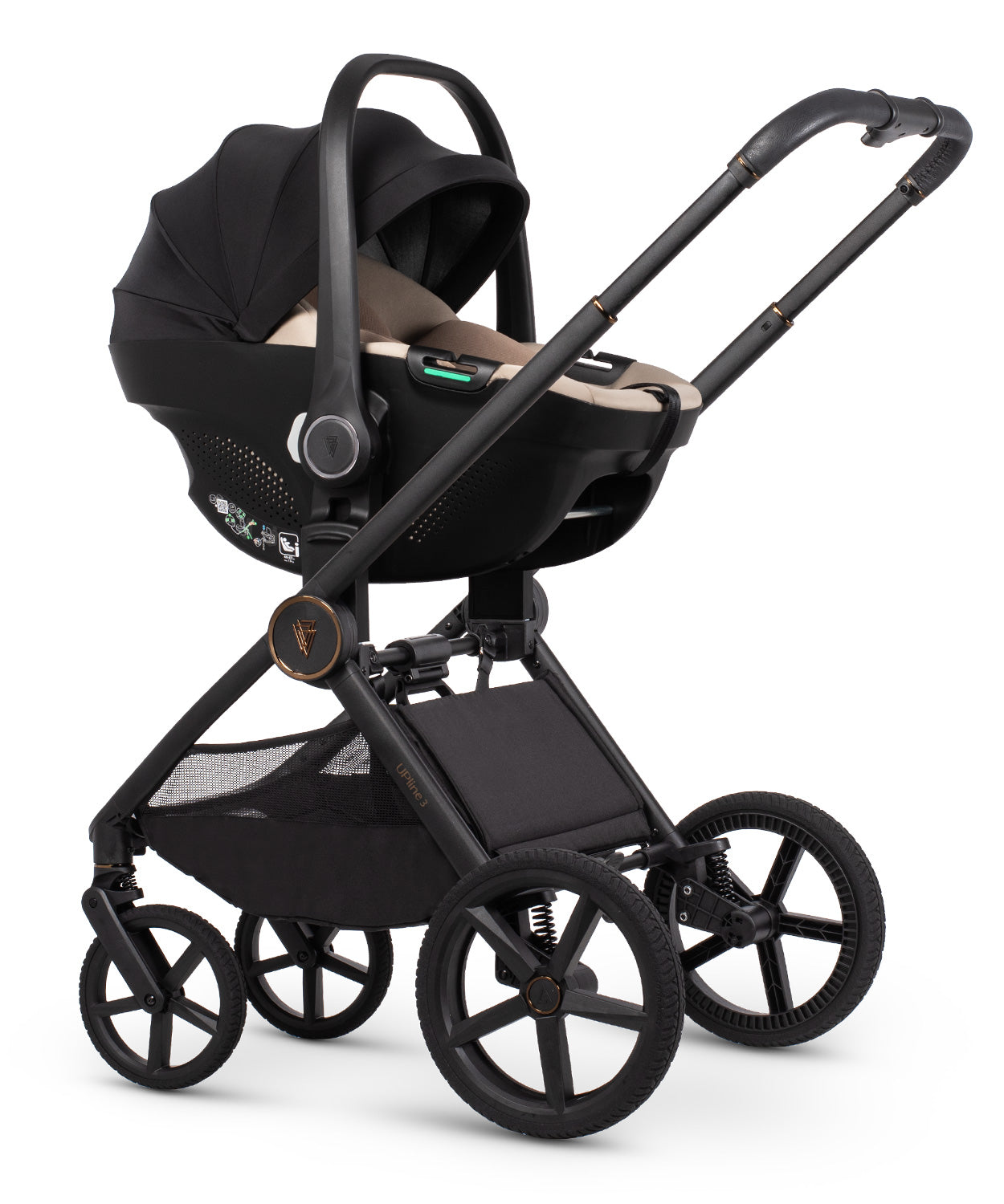 Venicci Upline 3 Truffle + Car Seat & Base 4-in-1 Bundle