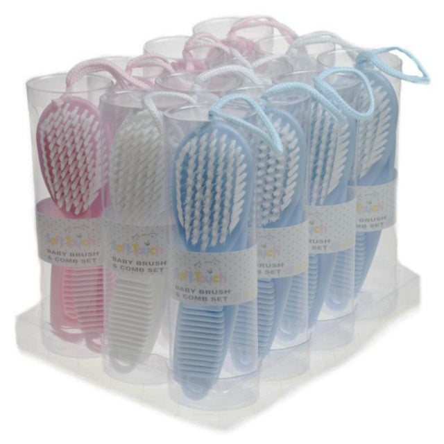 Soft Baby Brush and Comb Set Pink