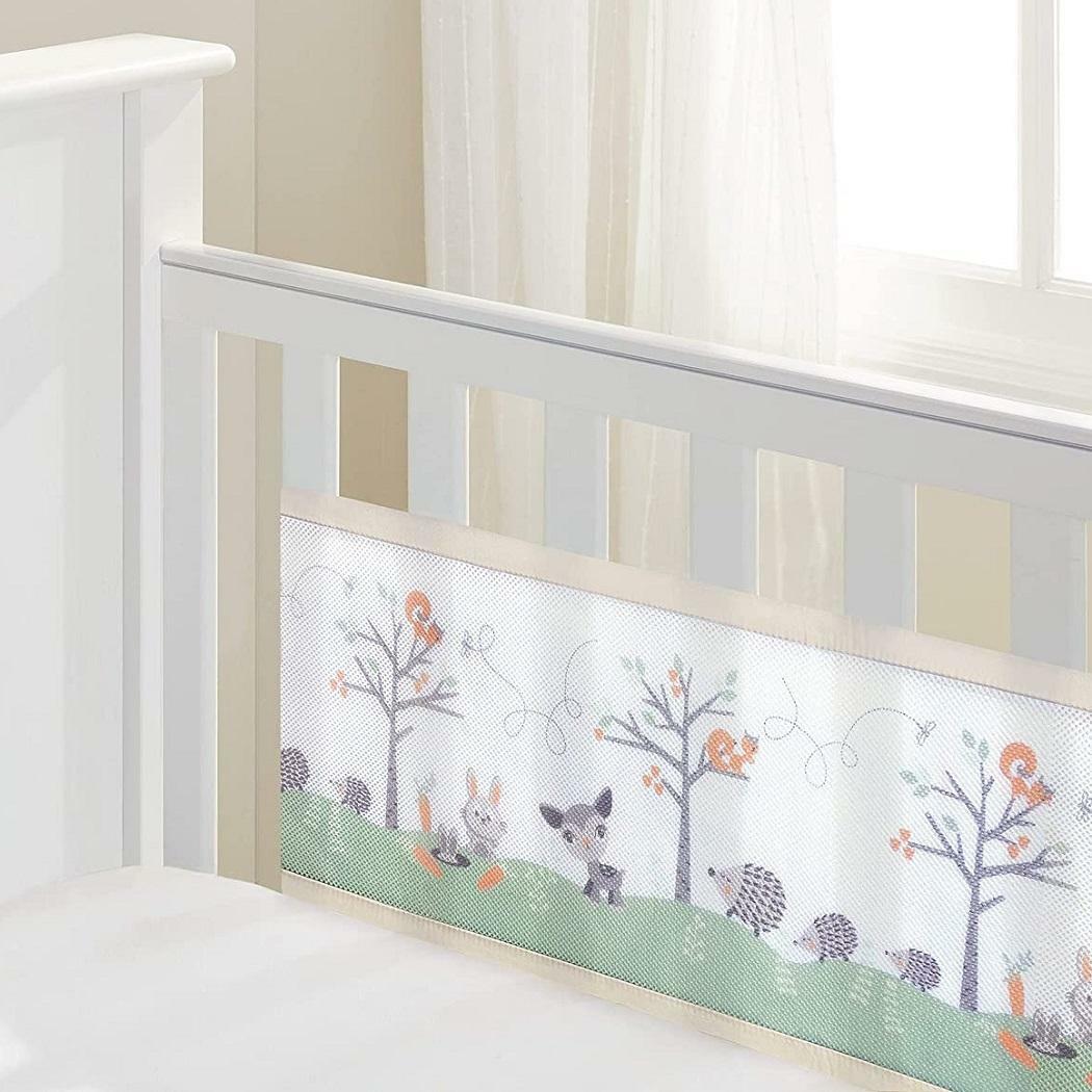 BreathableBaby 2 sided mesh cot/cotbed liner Woodland