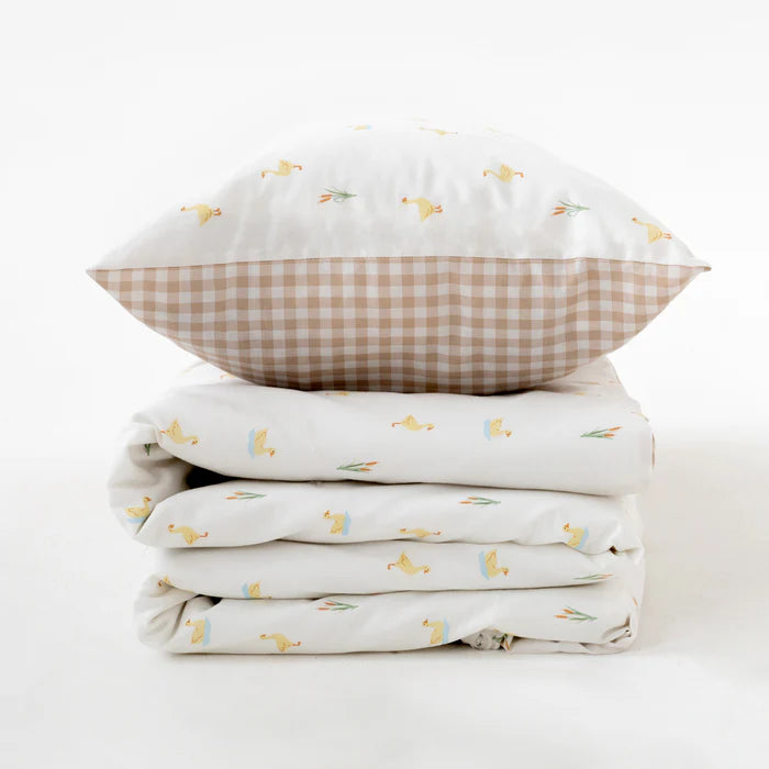 Reversible Little Duckling Cot Bed Duvet Cover and Pillowcase Set