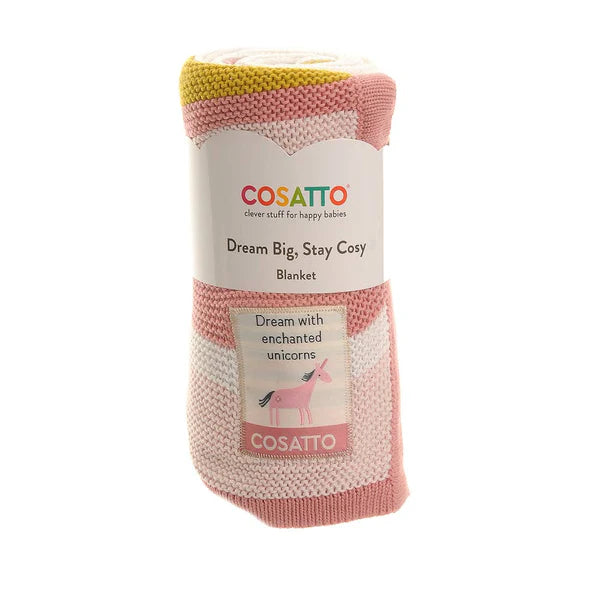 Cosatto Knitted Stripe Blanket – Unicorn Stripe