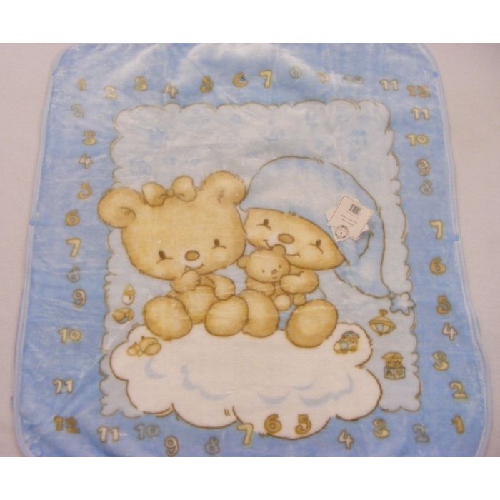 Snuggle Baby Teddy Fleece Pram Wrap Blue