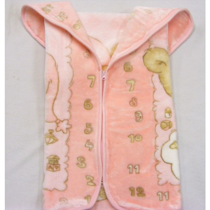 Snuggle Baby Teddy Fleece Pram Wrap Pink