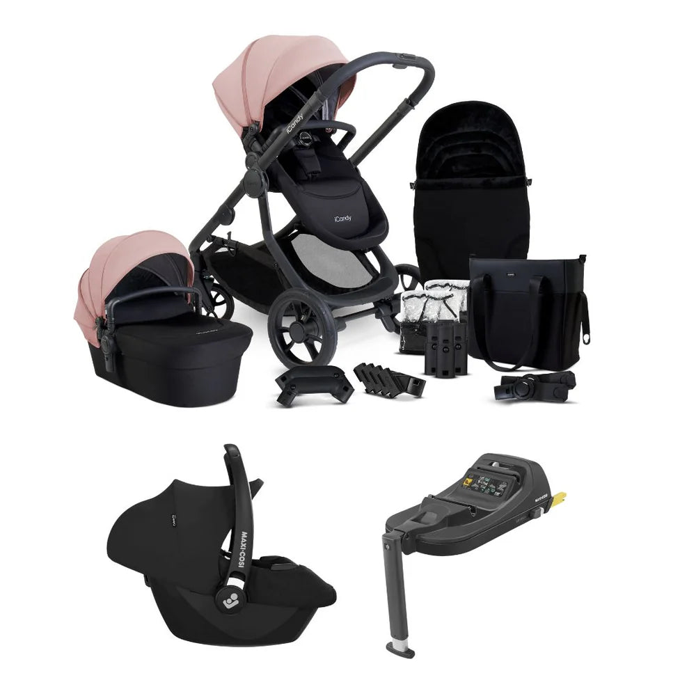 iCandy Orange 4 Pushchair Bundle -Including Maxi Cosi Cabrio Isize & Isofix base -  Rose - Pre Order